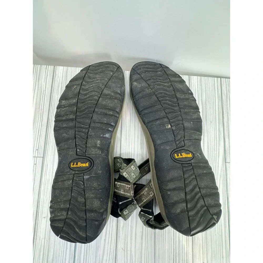 LL Bean Mens Olive‎ Green Sport Sandals Size 11 M Adjustable Strap Outdoor